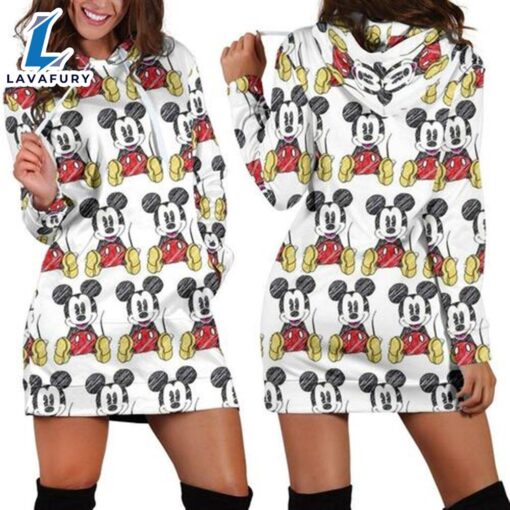 Mickey 3d All Over Funny Hoodie Dress