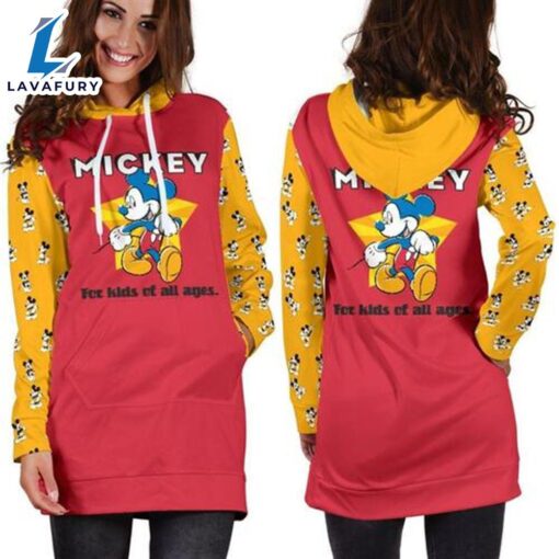 Mickey 3d All Over Gift Xmas Hoodie Dress