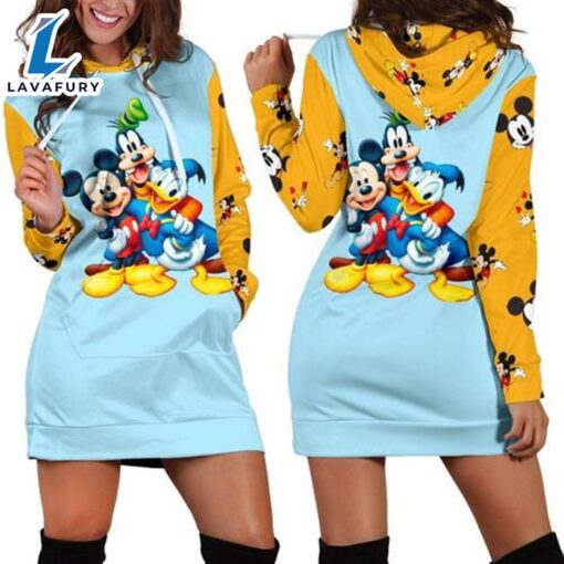 Mickey 3d All Over Hoodie Dress