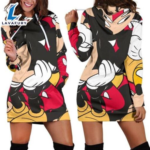 Mickey 3d All Over Pm86r Hoodie Dress