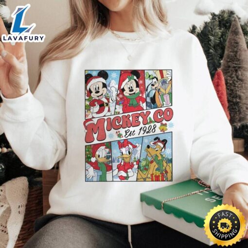 Mickey And Friends Disneyland Christmas Mickey And Co 1928 Sweatshirt  Merry Christmas Shirt