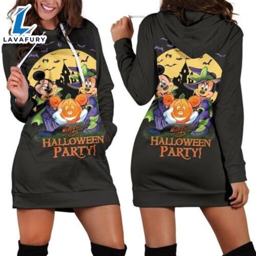 Mickey And Minnie Halloween Womens Hoodie Dress