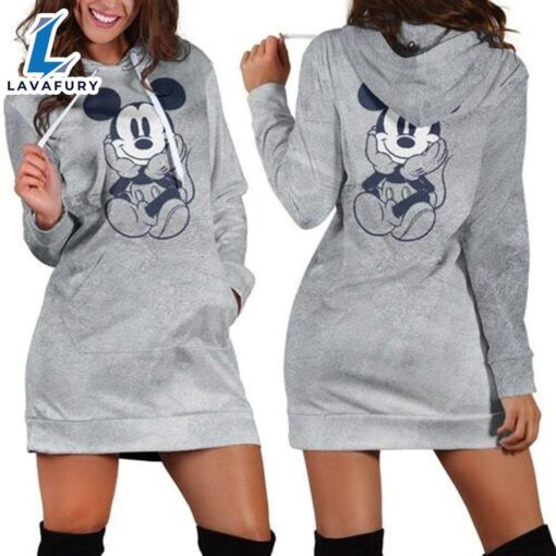 Mickey Disney Womens Gray Hoodie Dress