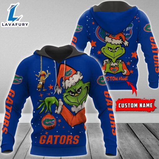 Ncaa Florida Gators Football Team The Grinch Custom Name Hoodie  Gift Christmas