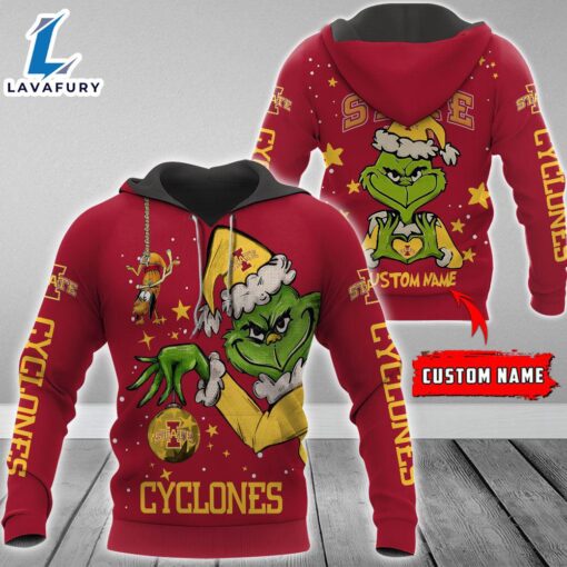 Ncaa Iowa State Cyclones Football Team The Grinch Custom Name Hoodie  Gift Christmas