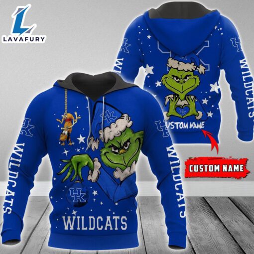 Ncaa Kentucky Wildcats Football Team The Grinch Custom Name Hoodie  Gift Christmas