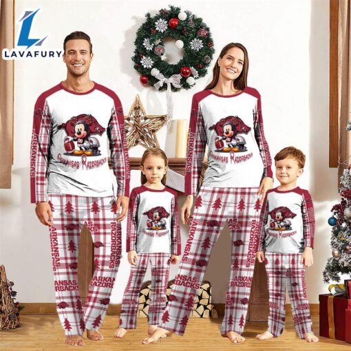 NCAA Mickey Mouse Arkansas Razorbacks Pajamas Personalized Your Name  Gift For Christmas