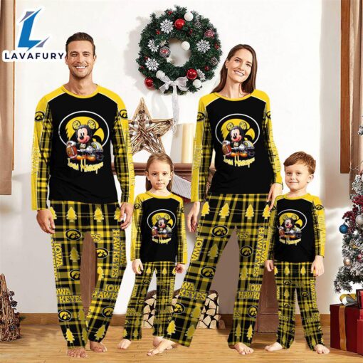 NCAA Mickey Mouse Iowa Hawkeyes Pajamas Personalized Your Name  Gift For Christmas