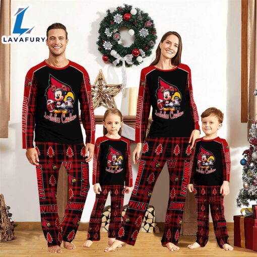 NCAA Mickey Mouse Louisville Cardinals Pajamas Personalized Your Name  Gift For Christmas