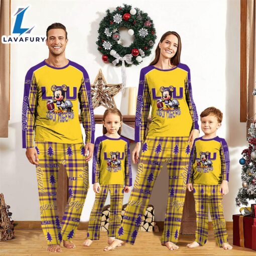 NCAA Mickey Mouse LSU TIGERS Pajamas Personalized Your Name  Gift For Christmas