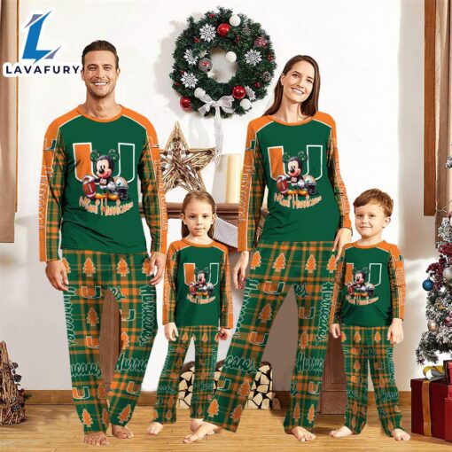 NCAA Mickey Mouse Miami Hurricanes Pajamas Personalized Your Name  Gift For Christmas