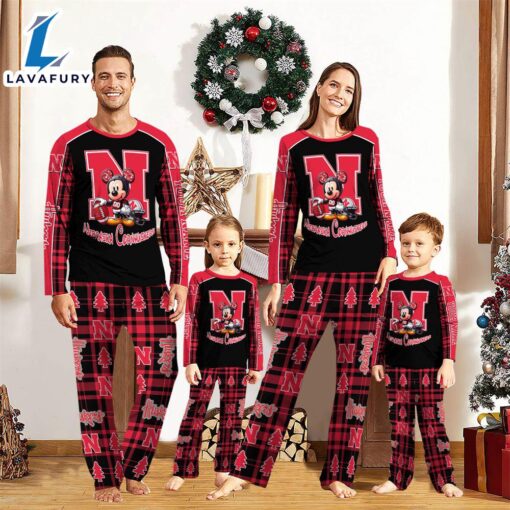 NCAA Mickey Mouse Nebraska Cornhuskers Pajamas Personalized Your Name  Gift For Christmas