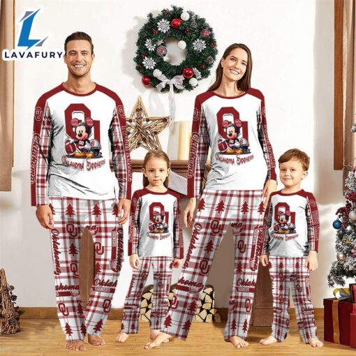 NCAA Mickey Mouse Oklahoma Sooners Pajamas Personalized Your Name  Gift For Christmas