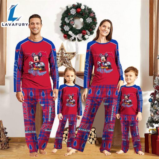 NCAA Mickey Mouse SMU Mustangs Pajamas Personalized Your Name  Gift For Christmas