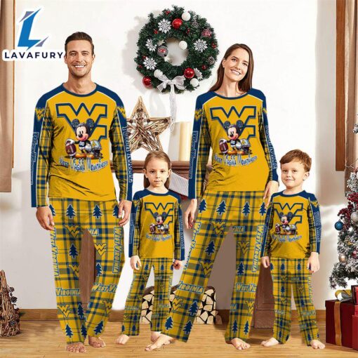 NCAA Mickey Mouse West Virginia Mountaineers Pajamas Personalized Your Name  Gift For Christmas