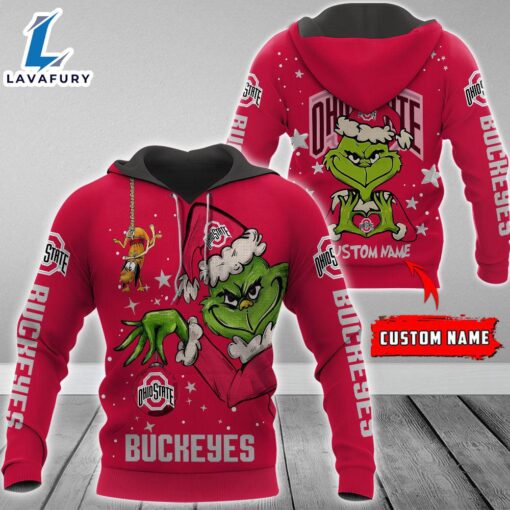 Ncaa Ohio State Buckeyes Football Team The Grinch Custom Name Hoodie  Gift Christmas