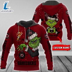 Ncaa South Carolina Gamecocks Football Team The Grinch Custom Name Hoodie  Gift Christmas