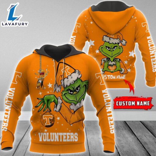 Ncaa Tennessee Volunteers Football Team The Grinch Custom Name Hoodie  Gift Christmas