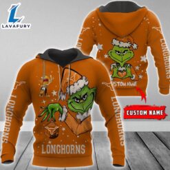 Ncaa Texas Longhorns Football Team The Grinch Custom Name Hoodie  Gift Christmas