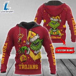 Ncaa Usc Trojans Football Team The Grinch Custom Name Hoodie  Gift Christmas