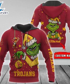 Ncaa Usc Trojans Football Team The Grinch Custom Name Hoodie  Gift Christmas