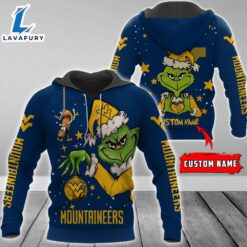 Ncaa West Virginia Mountaineers Football Team The Grinch Custom Name Hoodie  Gift Christmas