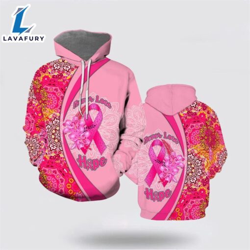 Never Lose Hope Breast Cancer All Over Print Hoodie