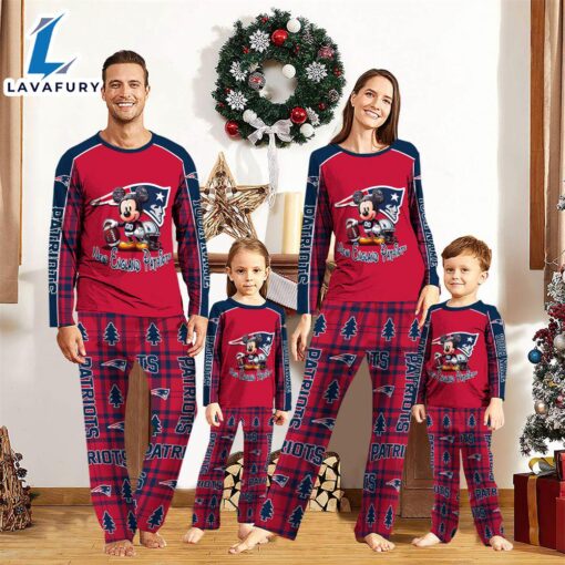 New England Patriots Pajamas Personalized Your Name NFL And Mickey Mouse Pajamas  Gift For Christmas