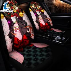 Nezuko Christmas Premium Custom Car Premium Custom Car Seat Covers Decor Protectors Decor Protector Car Decor