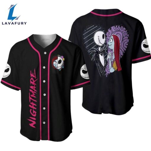 Nightmare Jack Skellington And Sally Baseball Jersey