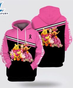 No One Fights Alone Winnie The Pooh Eeyore Tigger Black Pink Hoodie