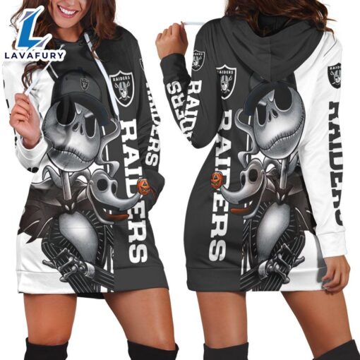 Oakland Raiders Jack Skellington And Zero Hoodie Dress