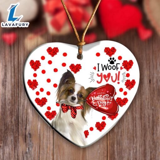 Christmas 2024  Papillon Happy Valentine’s Day Ornament, Gift For Christmas