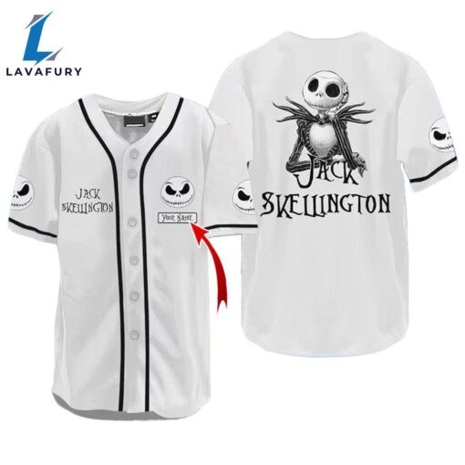 Personalized Horror Jack Skellington Nightmare Baseball Jersey