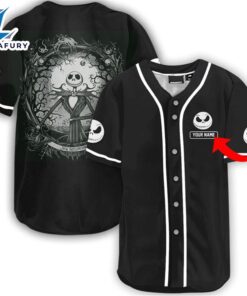 Personalized Jack Skellington Black Baseball…