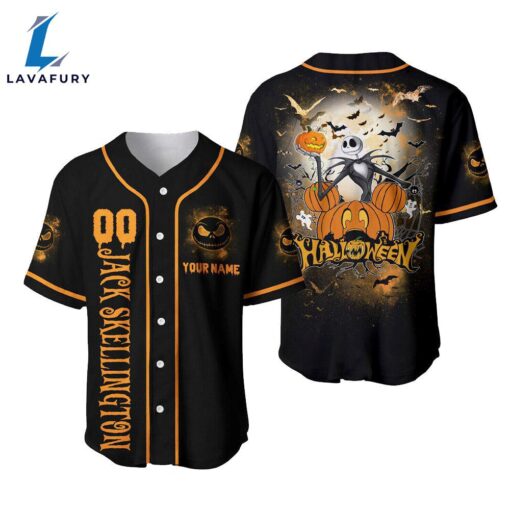 Personalized Jack Skellington Halloween Baseball Jersey