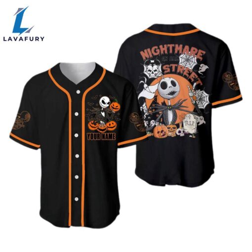 Personalized Jack Skellington Nightmare On Main Street Baseball Jersey