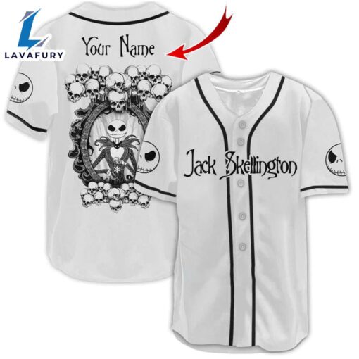 Personalized Jack Skellington Skull Baseball Jersey