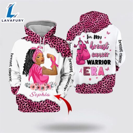 Personalized Name Breast Cancer Awareness In My Cancer Warrior Era All Over Print Hoodie