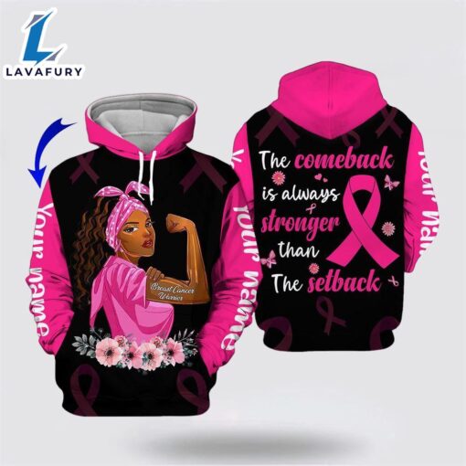 Personalized Name Breast Cancer The Setback All Over Print Hoodie