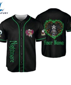 Personalized Nightmare Jack And Sally Heart Baseball Jersey