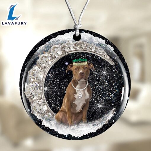 Christmas 2024  Pit-Bull With Crown Diamond Ornament, Gift For Christmas