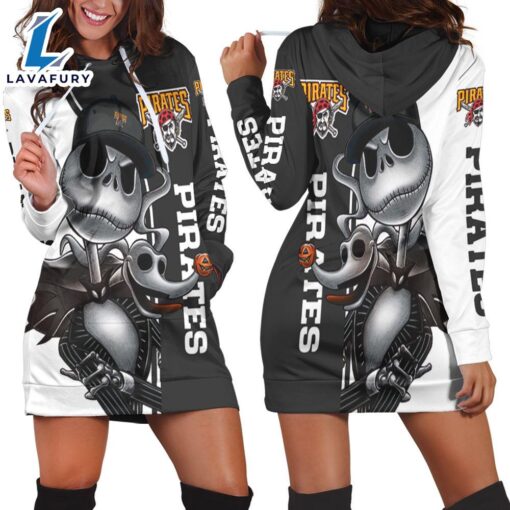 Pittsburgh Pirates Jack Skellington And Zero Hoodie Dress