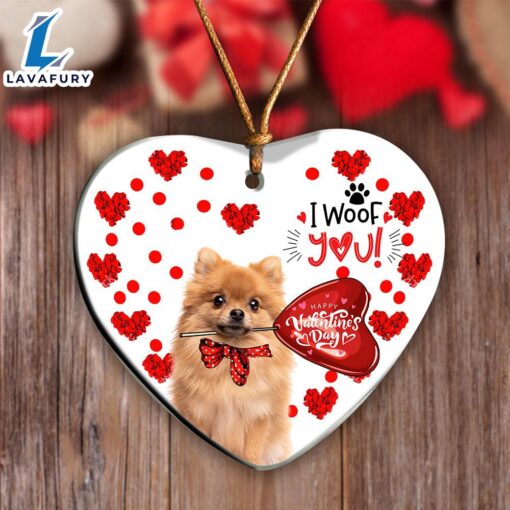 Christmas 2024  Pomeranian Happy Valentine’s Day Ornament, Gift For Christmas