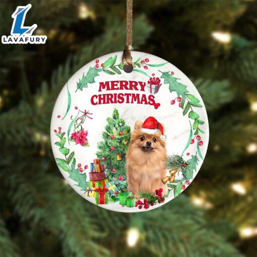 Christmas 2024  Pomeranian Tree Merry Christmas Ornament, Gift For Christmas