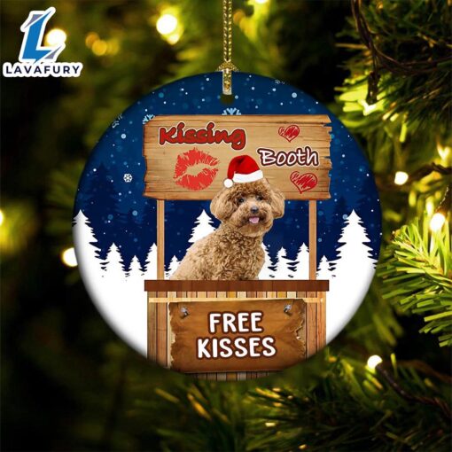 Christmas 2024  Poodle Kissing Booth Christmas Ornament, Gift For Christmas