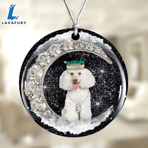 Christmas 2024  Poodle With Crown Diamond Ornament, Gift For Christmas