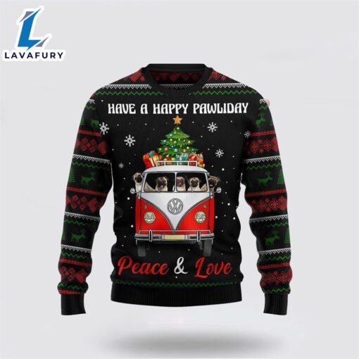 Pug Dogs Carrying Gift Christmas On The Red Car Ugly Christmas Sweater For Men And Women  Gift Dog Loves