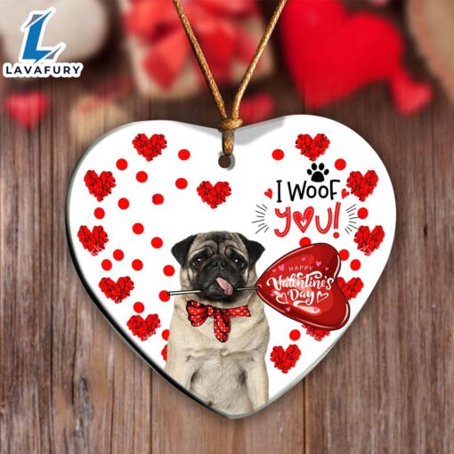 Christmas 2024  Pug Happy Valentine’s Day Ornament, Gift For Christmas