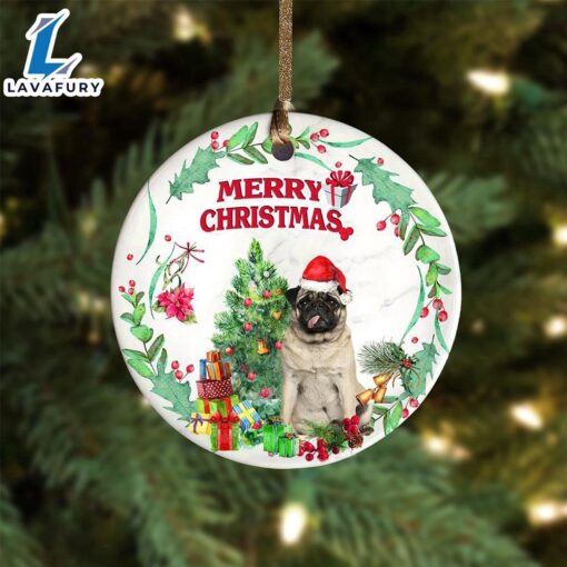 Christmas 2024  Pug Tree Merry Christmas Ornament, Gift For Christmas